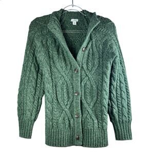 LL Bean Wool Alpaca Green Sweater XS
